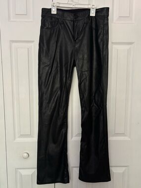 GAP Black Faux Leather Flared Jeans